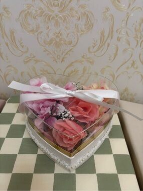 Heart-Shaped Floral Gift Box with Pink and Coral Roses